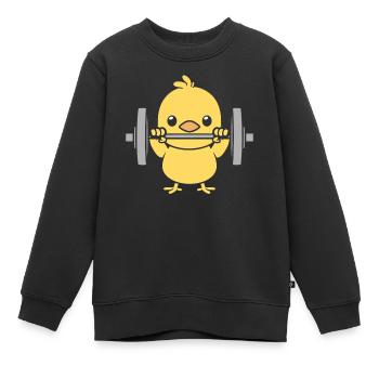 Bodybuilding - Kinder Premium Organic Sweatshirt - Schwarz - Vorne - AI Model Kid Female (0cm)