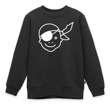 Pirat Augenklappe Klappe Piraten Kinder Patenkind - Kinder Premium Organic Sweatshirt - Schwarz - Vorne - AI Model Kid Female (0cm)