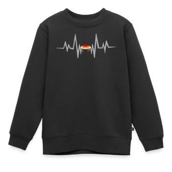 Spaghetti herzschlag - Kinder Premium Organic Sweatshirt - Schwarz - Vorne - AI Model Kid Female (0cm)