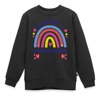 Einschulung Geschenk 2025 Klasse 1 Schulkind Name - Kinder Premium Organic Sweatshirt - Schwarz - Vorne - AI Model Kid Female (0cm)