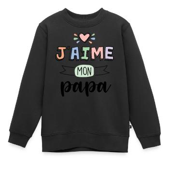 Bodysuit or children's t-shirt – I love my dad - Kids Premium Organic Sweatshirt - black - Front - AI Model Kid Female (0cm)