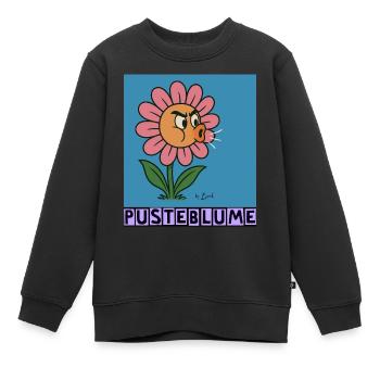 Pusterblume by Rico Beck - Kinder Premium Organic Sweatshirt - Schwarz - Vorne - AI Model Kid Female (0cm)