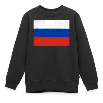 Flagge Russlands - Kinder Premium Organic Sweatshirt - Schwarz - Vorne - AI Model Kid Female (0cm)