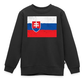 Flagge der Slowakei - Kinder Premium Organic Sweatshirt - Schwarz - Vorne - AI Model Kid Female (0cm)
