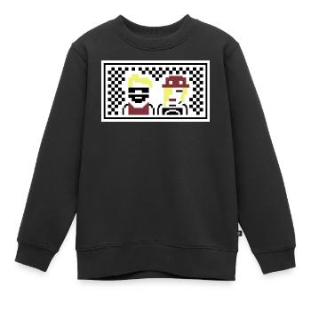 PETSCII: the band band - Kinder Premium Organic Sweatshirt - Schwarz - Vorne - AI Model Kid Female (0cm)