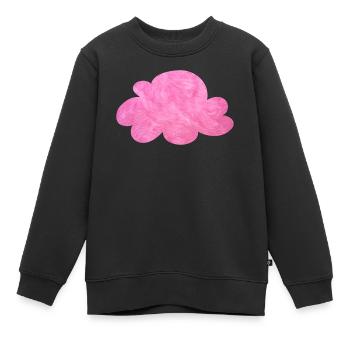 rosa Wolke Flausch Pelz Himmel kuschelig pink - Kinder Premium Organic Sweatshirt - Schwarz - Vorne - AI Model Kid Female (0cm)