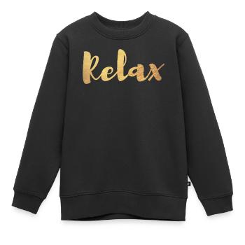 Yoga Relax Gold Handwriting Meditation Exclusive om - Kids Premium Organic Sweatshirt - black - Front - AI Model Kid Female (0cm)