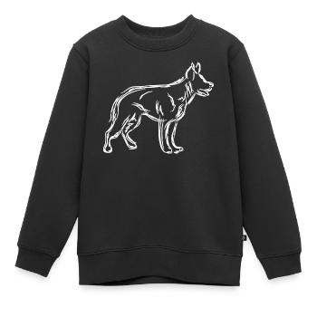 Chien de berger - Sweat Premium enfant bio - noir - Devant - AI Model Kid Female (0cm)