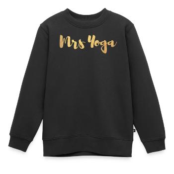 Mme Mme Fan de Yoga Or Paire Exclusive d’Écriture Manuscrite - Sweat Premium enfant bio - noir - Devant - AI Model Kid Female (0cm)