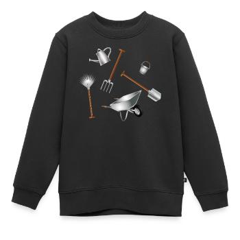 Illustration d’ensemble d’outils de jardin classiques - Sweat Premium enfant bio - noir - Devant - AI Model Kid Female (0cm)