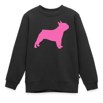 Carlin Rose Chien Carlin Vie Animal Amour Animal Rose - Sweat Premium enfant bio - noir - Devant - AI Model Kid Female (0cm)