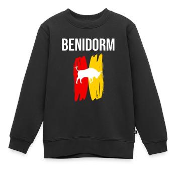 Benidorm Sweat à capuche - Sweat Premium enfant bio - noir - Devant - AI Model Kid Female (0cm)