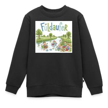 Fuldaufer: Fluss-Abenteuer ! - Kinder Premium Organic Sweatshirt - Schwarz - Vorne - AI Model Kid Female (0cm)