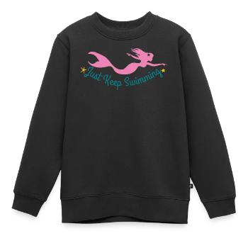 Unterwasser-Meerjungfrau mit motivierendem Zitat - Kinder Premium Organic Sweatshirt - Schwarz - Vorne - AI Model Kid Female (0cm)