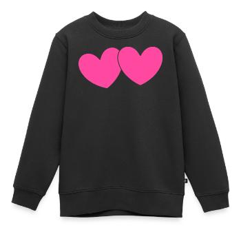 Herz rosa Herz pink Geschenk Valentinstag - Kinder Premium Organic Sweatshirt - Schwarz - Vorne - AI Model Kid Female (0cm)