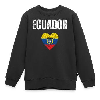 J’aime l’Équateur, drapeau de l’Équateur - Sweat Premium enfant bio - noir - Devant - AI Model Kid Female (0cm)