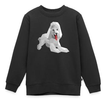 Eleganter Low-Poly-Pudel - Kinder Premium Organic Sweatshirt - Schwarz - Vorne - AI Model Kid Female (0cm)