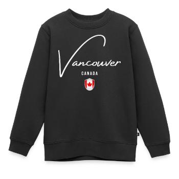 Vancouver Canada, design minimaliste élégant - Sweat Premium enfant bio - noir - Devant - AI Model Kid Female (0cm)