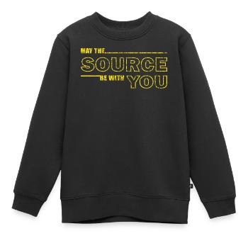 May the Source Be With You – Geek Tee - Kids Premium Organic Sweatshirt - black - Front - AI Model Kid Female (0cm)