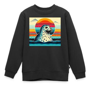 Siegel - Kinder Premium Organic Sweatshirt - Schwarz - Vorne - AI Model Kid Female (0cm)
