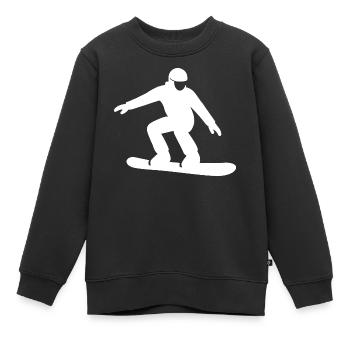 Snowboarder Silhouette Winterurlaub Wintersport - Kinder Premium Organic Sweatshirt - Schwarz - Vorne - AI Model Kid Female (0cm)