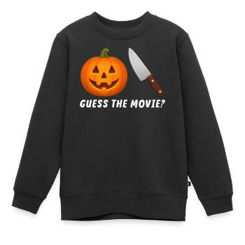 Citrouille Jack-O-Lantern avec couteau - Sweat Premium enfant bio - noir - Devant - AI Model Kid Female (0cm)