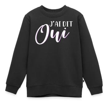 Ich sagte ja - Kinder Premium Organic Sweatshirt - Schwarz - Vorne - AI Model Kid Female (0cm)
