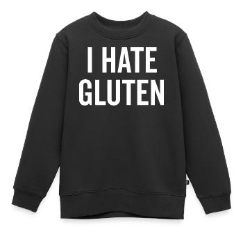 Ich hasse Gluten - Kinder Premium Organic Sweatshirt - Schwarz - Vorne - AI Model Kid Female (0cm)
