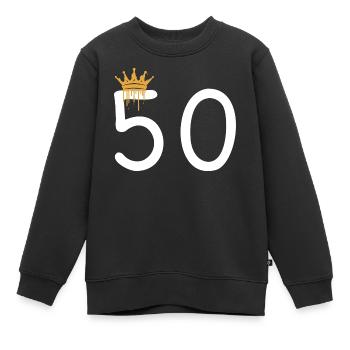 50 - Kids Premium Organic Sweatshirt - black - Front - AI Model Kid Female (0cm)