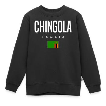 Chingola Sambia - Kinder Premium Organic Sweatshirt - Schwarz - Vorne - AI Model Kid Female (0cm)