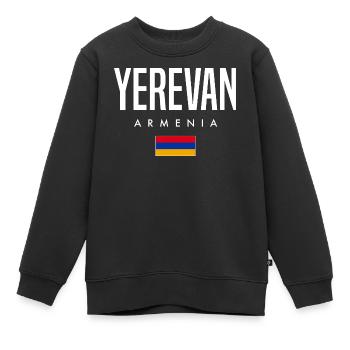 Erevan, Arménie - Sweat Premium enfant bio - noir - Devant - AI Model Kid Female (0cm)