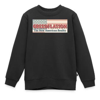 Critique de la politique monétaire américaine - Sweat Premium enfant bio - noir - Devant - AI Model Kid Female (0cm)