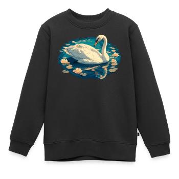 Schwäne Schwan - Kinder Premium Organic Sweatshirt - Schwarz - Vorne - AI Model Kid Female (0cm)