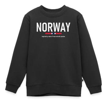 Norvège - Norvège - Norvège - Drapeau - Scandinavie - Sweat Premium enfant bio - noir - Devant - AI Model Kid Female (0cm)