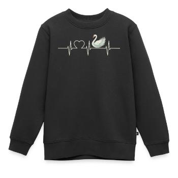 Schwäne Schwan - Kinder Premium Organic Sweatshirt - Schwarz - Vorne - AI Model Kid Female (0cm)