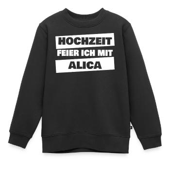 Célébration de mariage moi avec Alicia - Sweat Premium enfant bio - noir - Devant - AI Model Kid Female (0cm)
