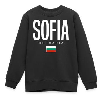 Sofia Bulgarie - Sweat Premium enfant bio - noir - Devant - AI Model Kid Female (0cm)