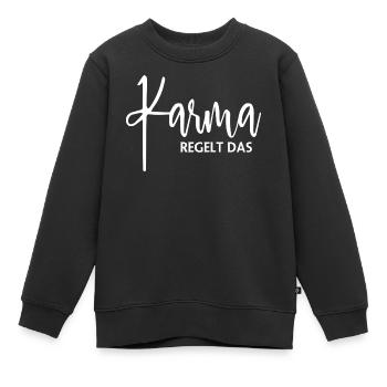 Le karma gouverne le yoga - Sweat Premium enfant bio - noir - Devant - AI Model Kid Female (0cm)