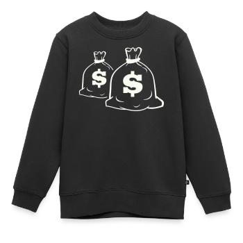 Geldsack Motiv Design - Kinder Premium Organic Sweatshirt - Schwarz - Vorne - AI Model Kid Female (0cm)