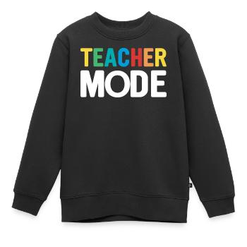 Lehrer-Design mit bunten Buchstaben - Kinder Premium Organic Sweatshirt - Schwarz - Vorne - AI Model Kid Female (0cm)