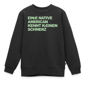 SATIRE WOKE : Un Indien ne connaît pas la douleur - Sweat Premium enfant bio - noir - Devant - AI Model Kid Female (0cm)