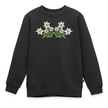 Edelweiss - Sweat Premium enfant bio - noir - Devant - AI Model Kid Female (0cm)