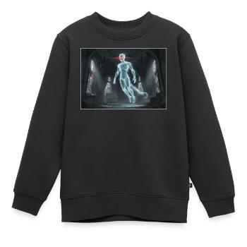 Fantôme numérique dans la maison hantée - Sweat Premium enfant bio - noir - Devant - AI Model Kid Female (0cm)