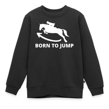 Étalon de saut dynamique - Sweat Premium enfant bio - noir - Devant - AI Model Kid Female (0cm)