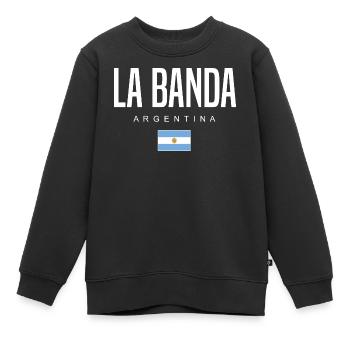 La Banda Argentine Argentins - Sweat Premium enfant bio - noir - Devant - AI Model Kid Female (0cm)