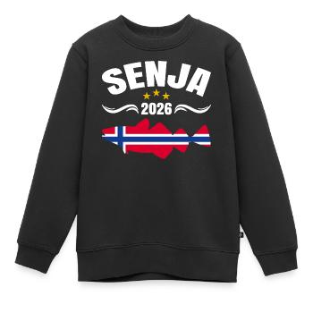 Senja Angeltour Norwegen 2026 - Kinder Premium Organic Sweatshirt - Schwarz - Vorne - AI Model Kid Female (0cm)