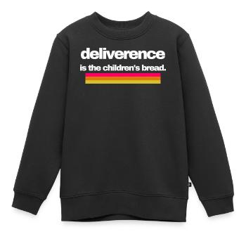 Befreiung ist das Kinderbrot-Design - Kinder Premium Organic Sweatshirt - Schwarz - Vorne - AI Model Kid Female (0cm)