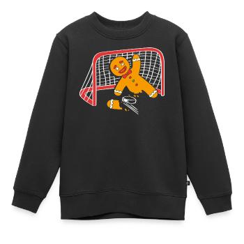 Bonhomme en pain d'épice de Noël Lebkuchen en pain d'épice - Sweat Premium enfant bio - noir - Devant - AI Model Kid Female (0cm)
