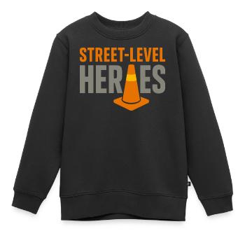 Straßenbauteam Asphalt Betonmannschaft - Kinder Premium Organic Sweatshirt - Schwarz - Vorne - AI Model Kid Female (0cm)