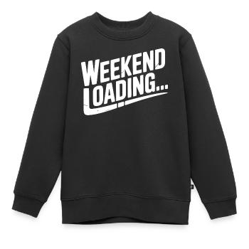 Wochenende wird geladen - Kinder Premium Organic Sweatshirt - Schwarz - Vorne - AI Model Kid Female (0cm)